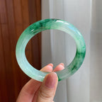 冰种飘花翡翠平安镯（57.2mm)（yc323913）