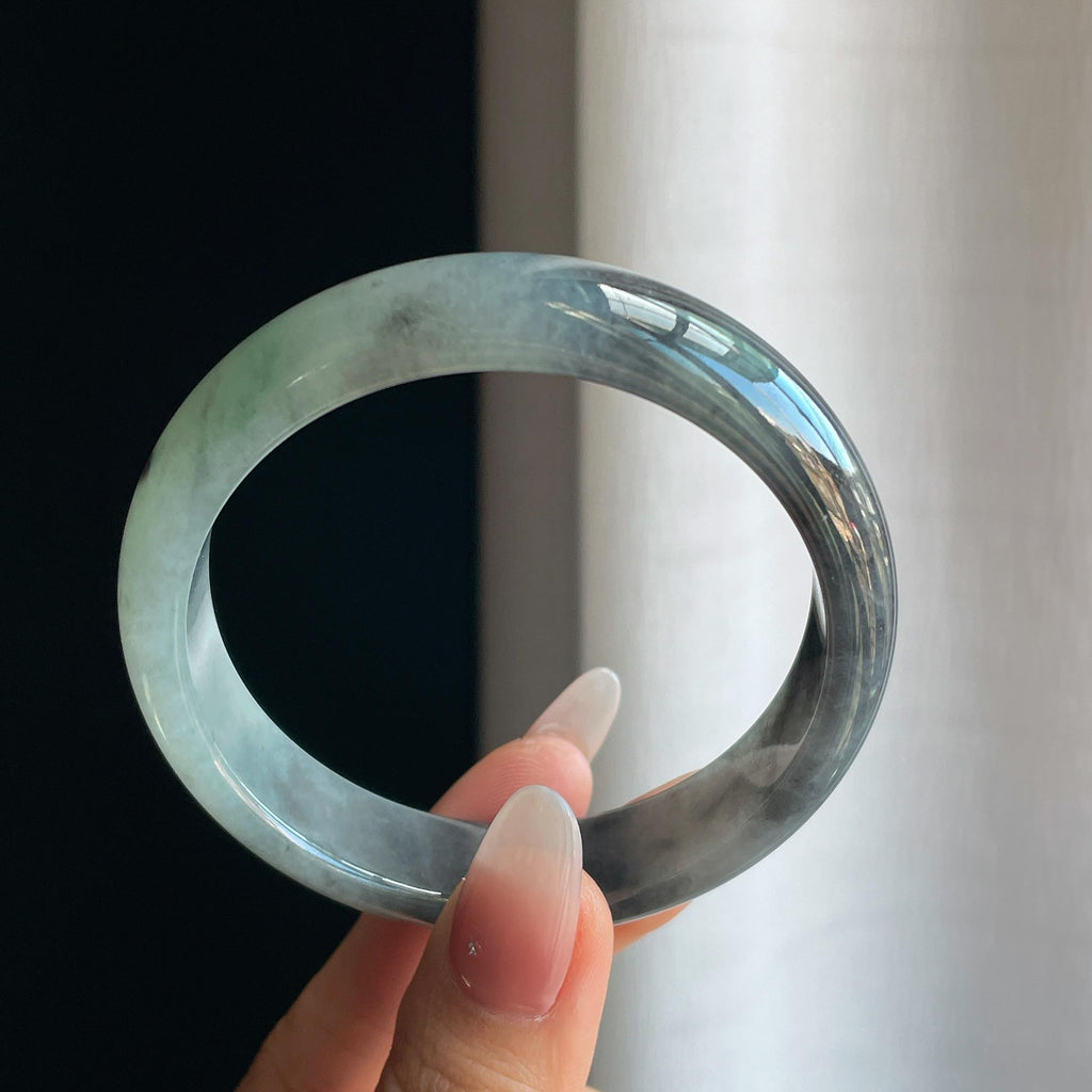 糯冰乌鸡翡翠手镯（58mm）（yc295063）