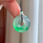 冰种带色翡翠甜甜圈（yc247655）