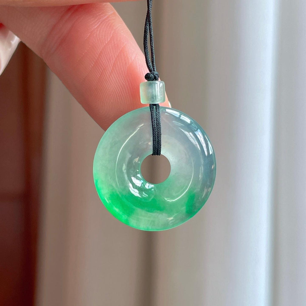 冰种带色翡翠甜甜圈（yc247655）