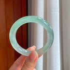 冰种蓝晴底翡翠圆条手镯（54.8mm）（yc407666）