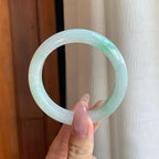 糯冰飘花翡翠平安镯（54.4mm）（yc290080）