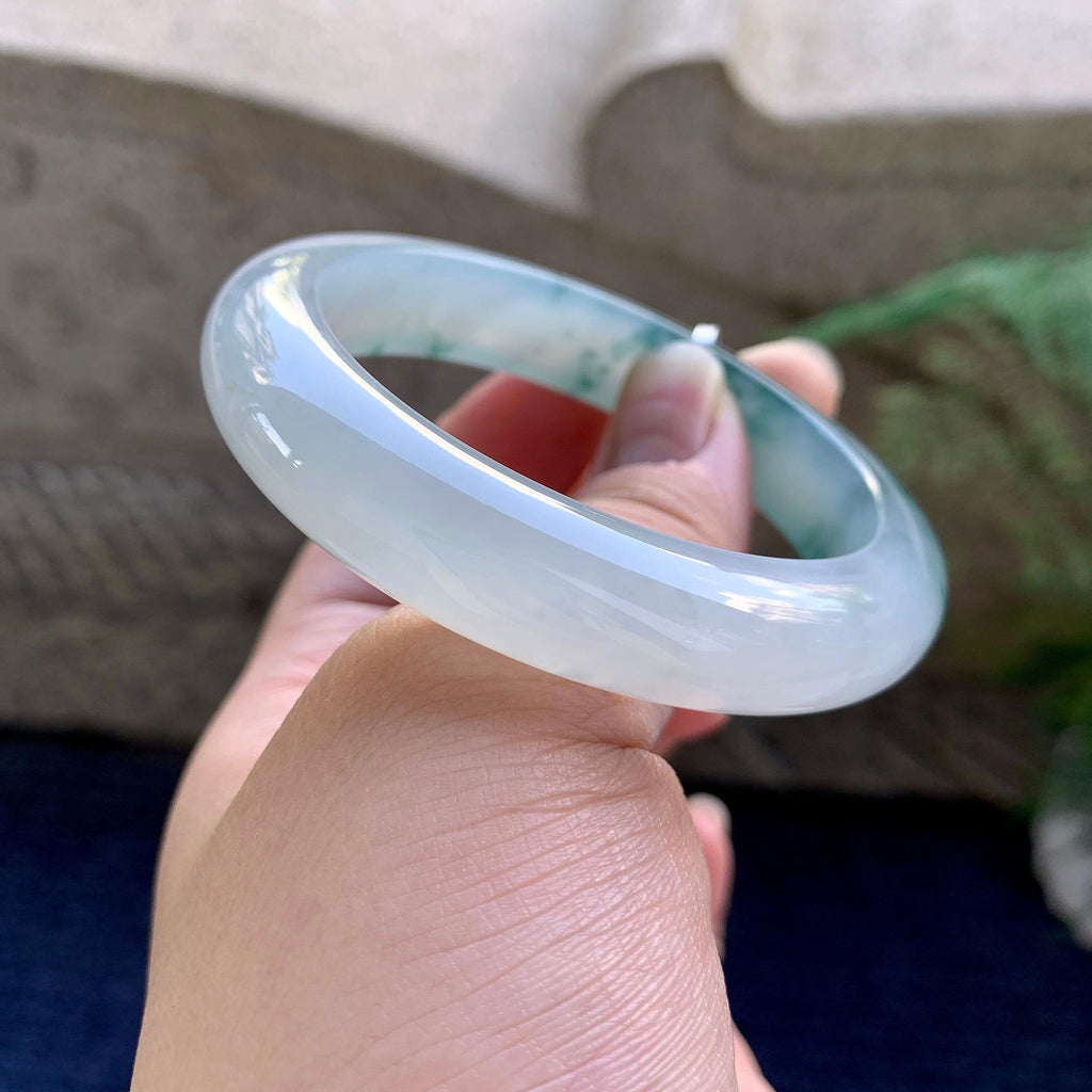 糯冰种飘花平安镯（53.6mm）（yc223265）