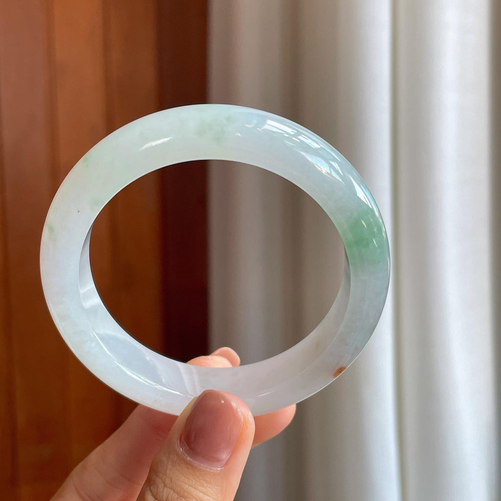 糯冰特色翡翠平安镯（55.5mm）（yc284567）