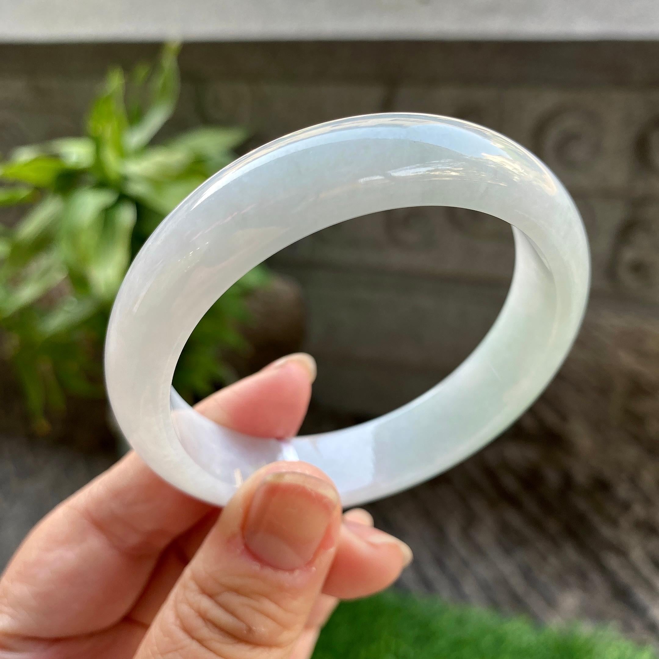 细糯种淡晴底平安镯（56.4mm）（yc311877）