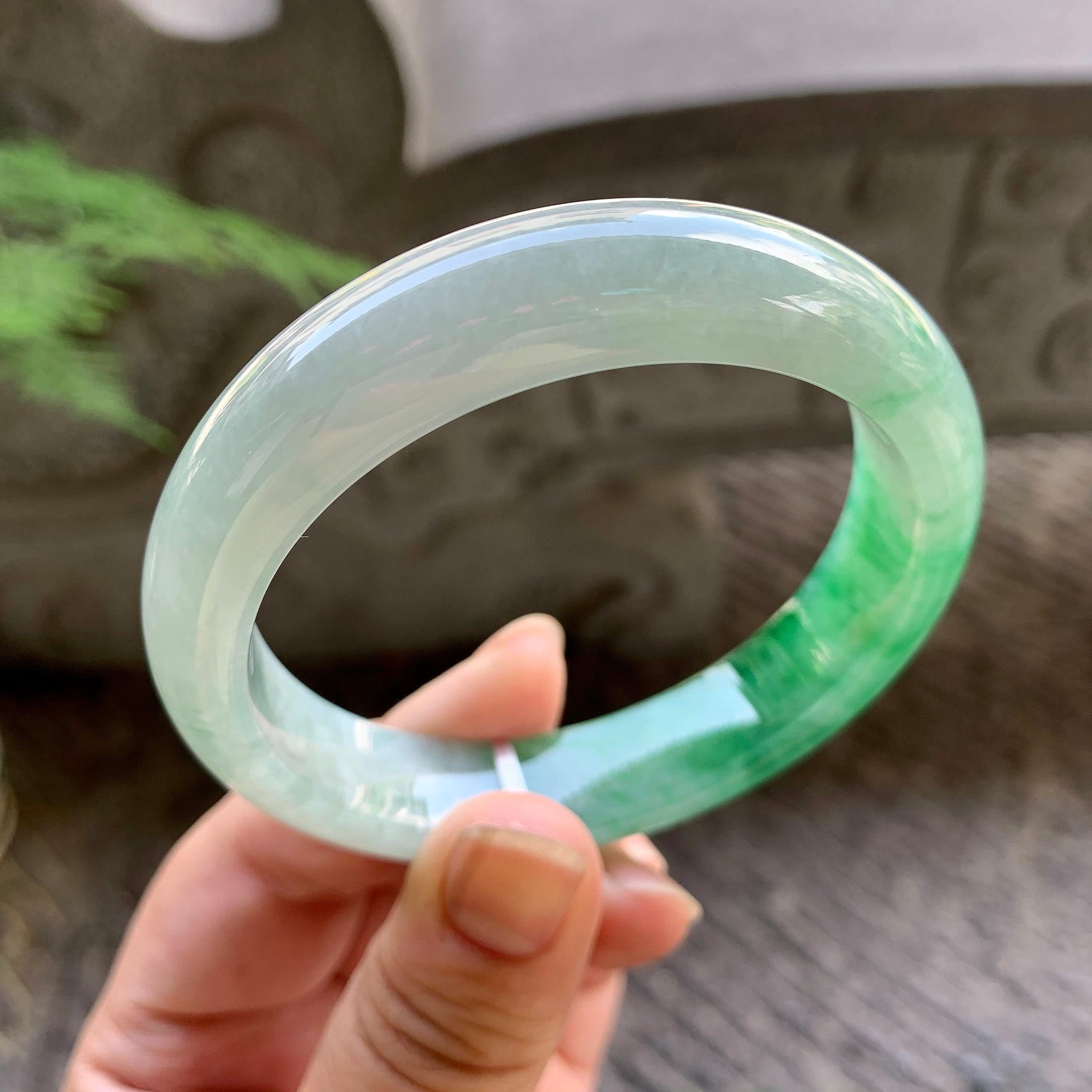 细糯种飘花平安镯（58.2mm）（yc195365）
