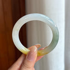 糯冰黄翡特色翡翠圆条手镯（51.5mm)（yc423126）
