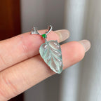 18k金镶冰种晴底翡翠叶子（yc247165）