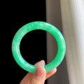 糯冰果绿满绿翡翠圆条手镯（56mm）（yc316663）