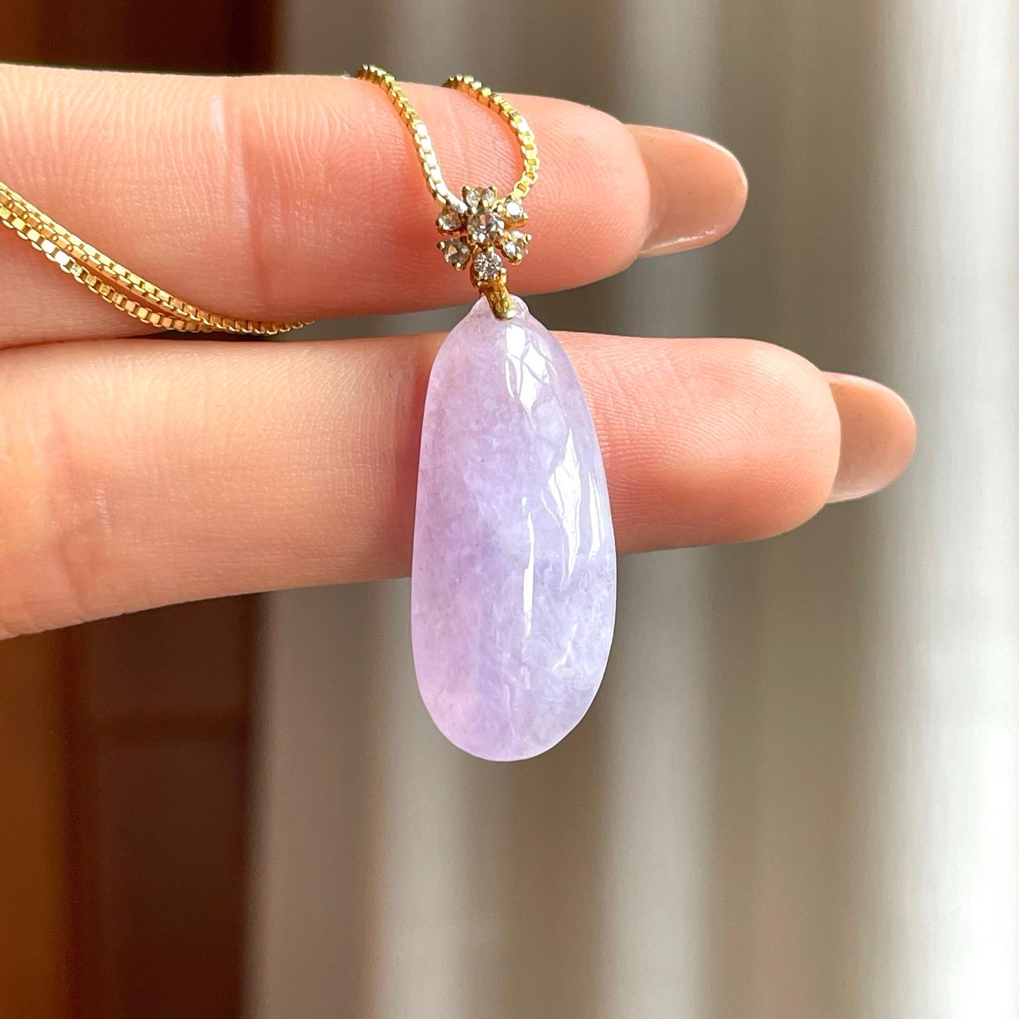 18k金扣头糯冰紫罗兰翡翠福瓜（yc356384）