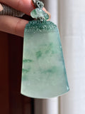 糯冰飘花无事牌 天然缅甸A货翡翠（yc454328）