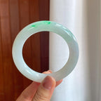 糯冰带色翡翠圆条手镯（56.8mm）（yc283302）