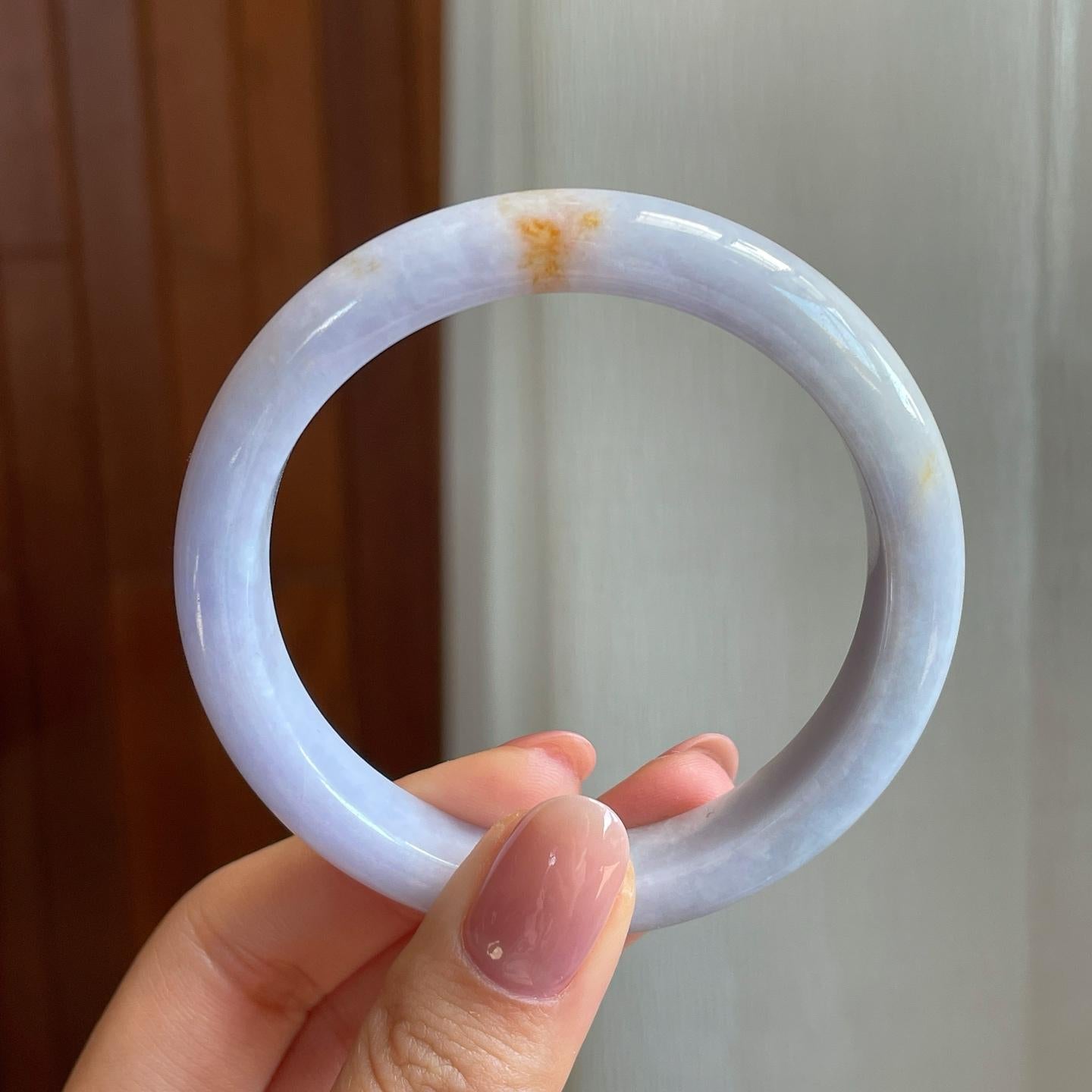 糯冰紫罗兰翡翠平安镯（54.3mm)（yc318557）