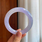 冰种紫罗兰翡翠圆条手镯（57.7mm）（yc278725）