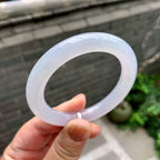 糯冰种淡紫罗兰圆条手镯（52.4mm）（yc262802）