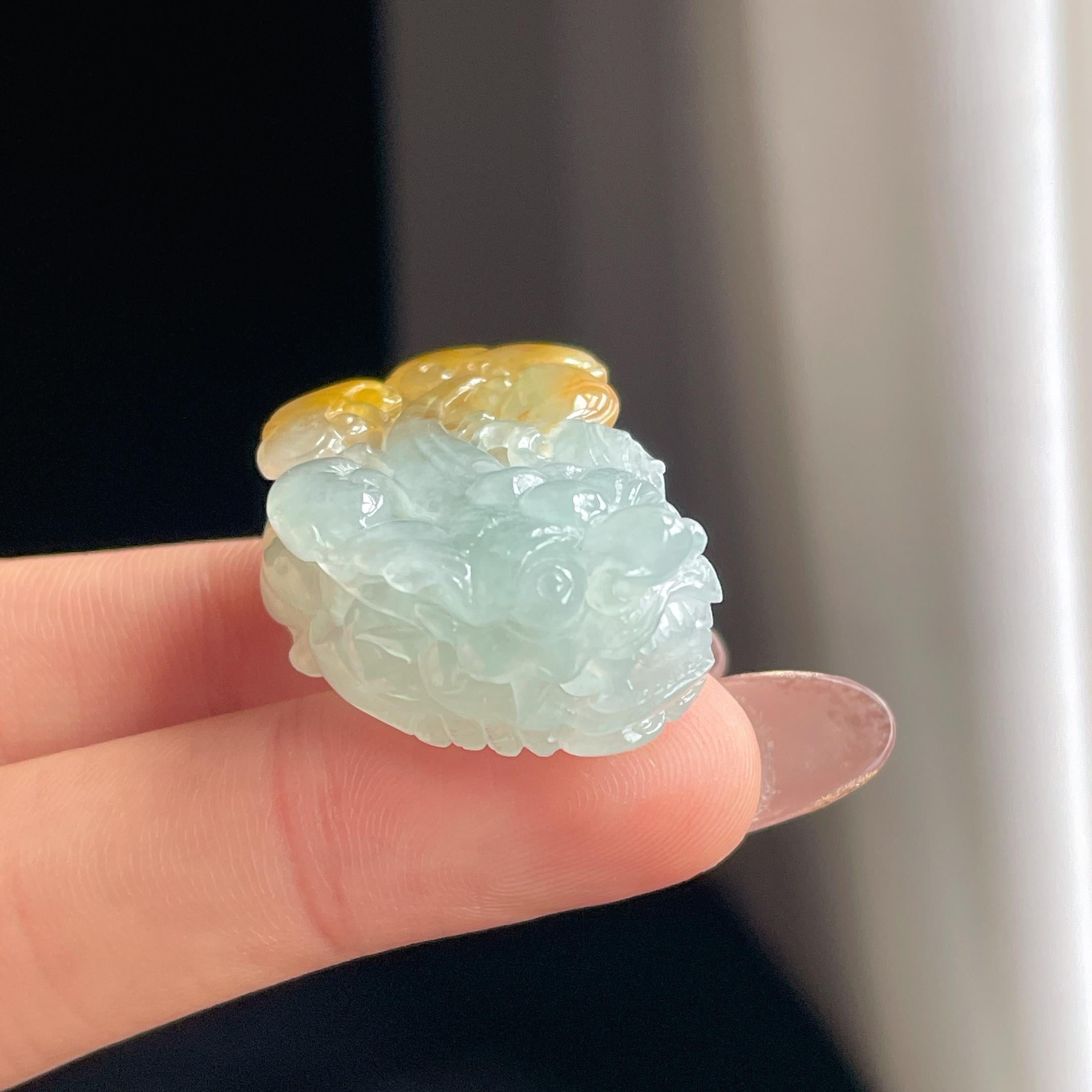 糯冰黄翡翡翠貔貅（yc356784）