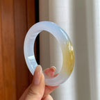 冰种黄翡翡翠平安镯（56mm)（yc416419）