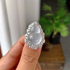 18k金钻镶高冰种无色葫芦戒指/吊坠（两用款）（yc255608）