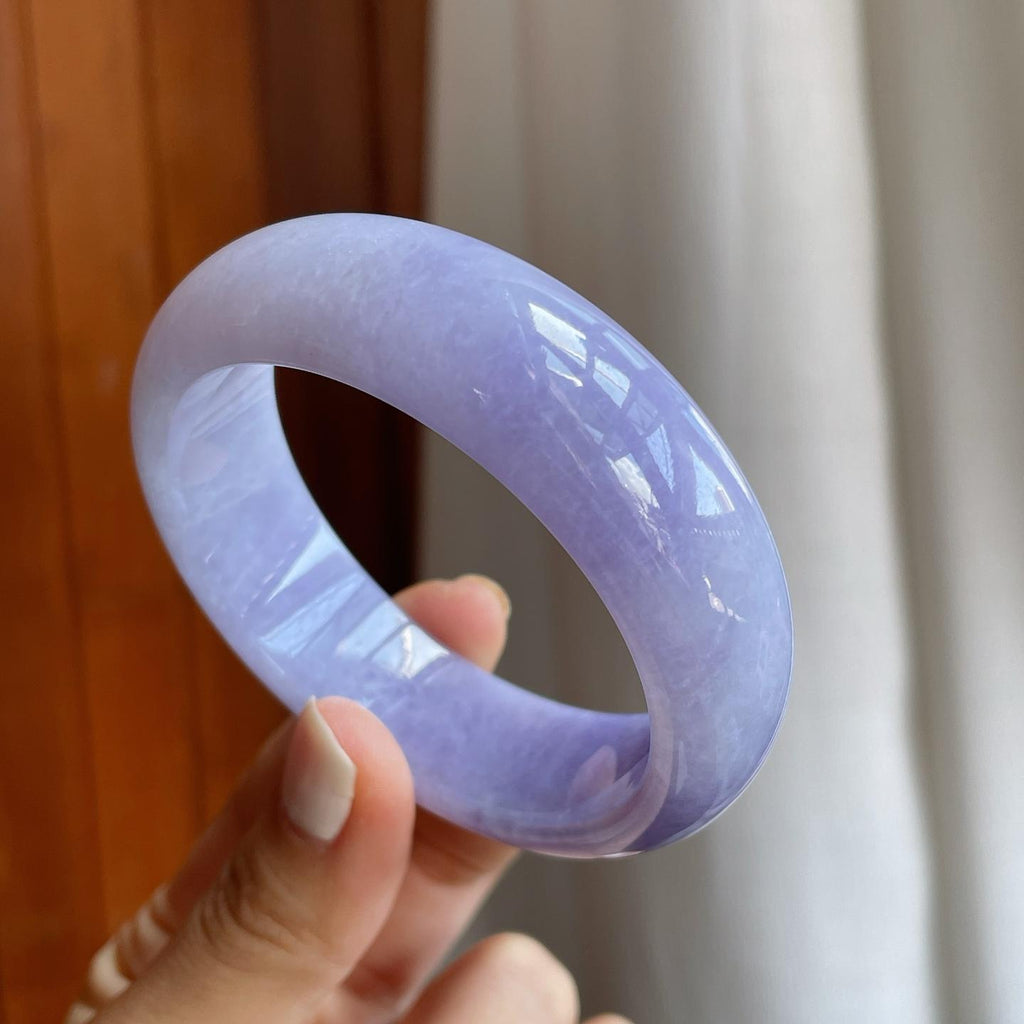 糯冰紫罗兰宽版翡翠平安镯（56.5mm）（yc254959）