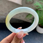 细糯种飘黄翡平安镯（57.7mm）（yc196521）