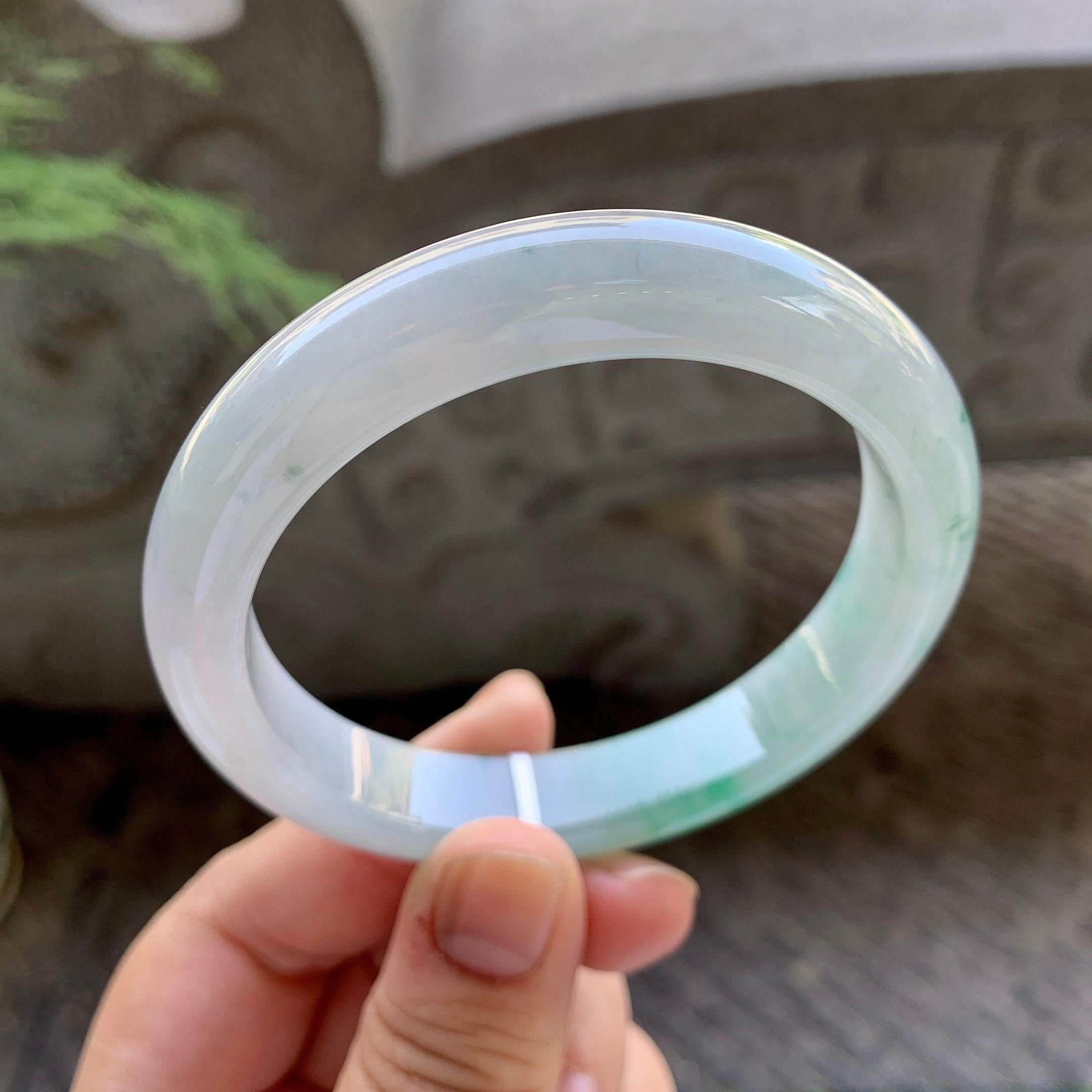 细糯种飘花平安镯（59mm）（yc199579）