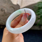 细糯种飘绿花正圈平安镯56圈    天然缅甸A货翡翠（yc441101）