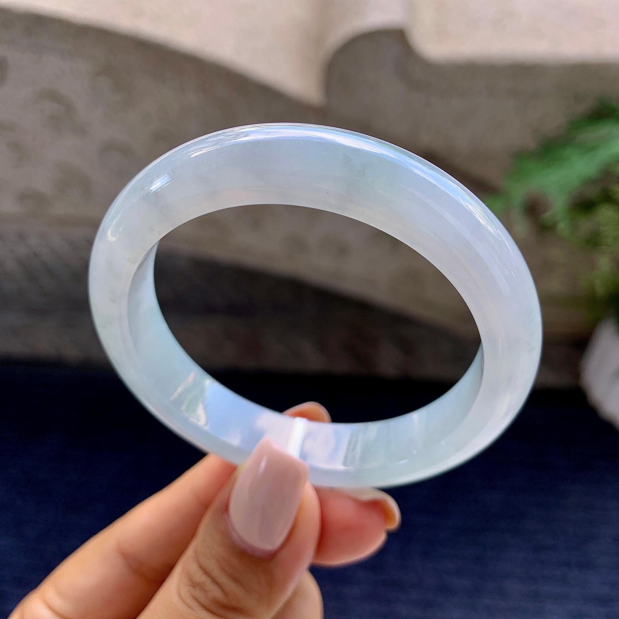 细糯种带底色平安镯（53.5mm）（yc223956）