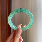 冰种飘花翡翠平安镯（56.7mm)（yc388722）