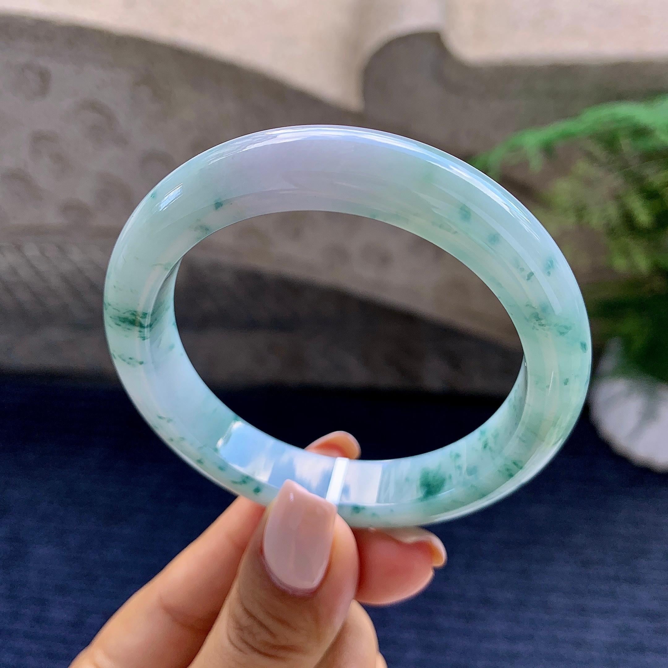 细糯种飘花平安镯（55.5mm）（yc223960）
