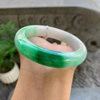 细糯种飘绿平安镯（59mm）