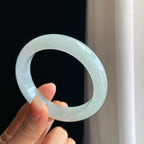 冰种淡春底翡翠平安镯（56mm）（yc326830）