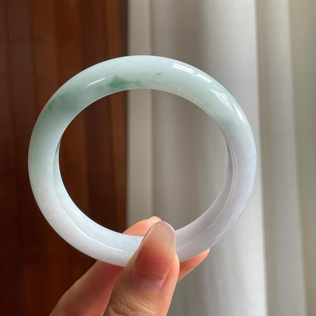 糯冰飘花翡翠平安镯（57.5mm）（yc333151）