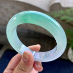 糯冰种飘绿宽版轮胎手镯（58.7mm）（yc243455）