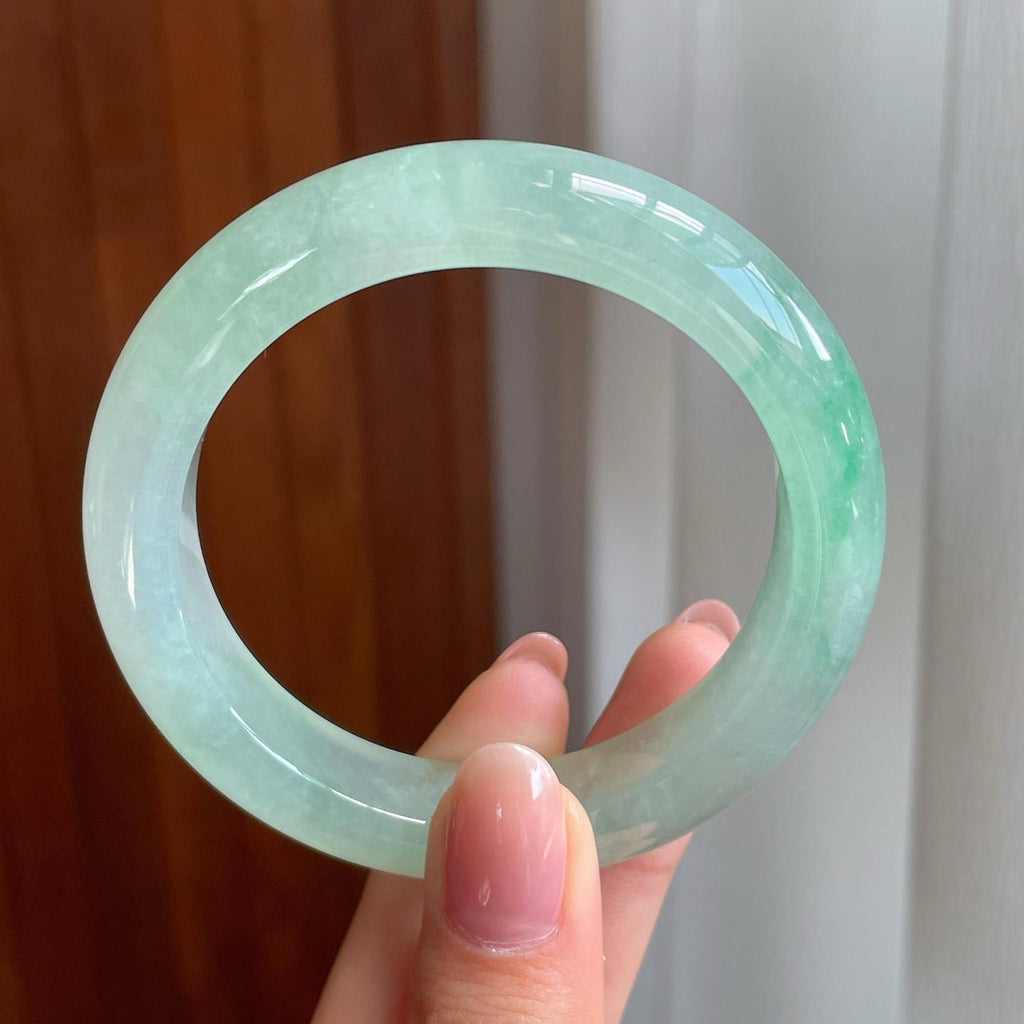 冰种晴底翡翠平安镯（54.4mm)（yc342184）