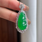 Ngọc bích Myanmar loại A tự nhiên 18k vàng khảm đậu đầy đủ hạt đậu băng chủng (yc450427)