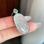 18k金钻镶晴水翡翠莲花（yc269018）