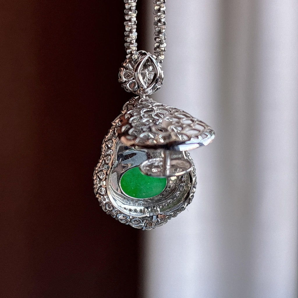 18K金镶冰种阳绿葫芦挂件（yc724831）