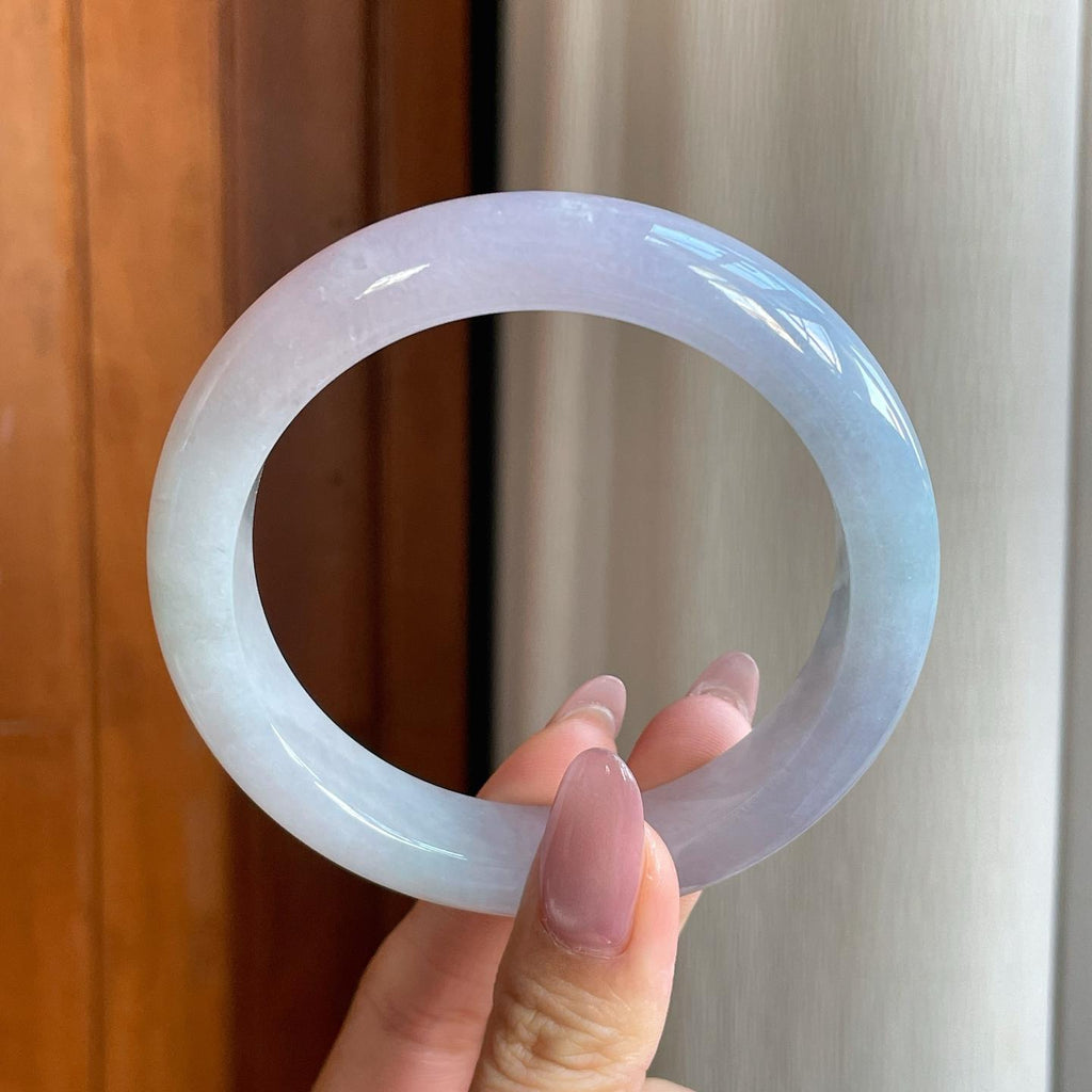 糯冰椿底翡翠平安镯（62mm）（yc289692）