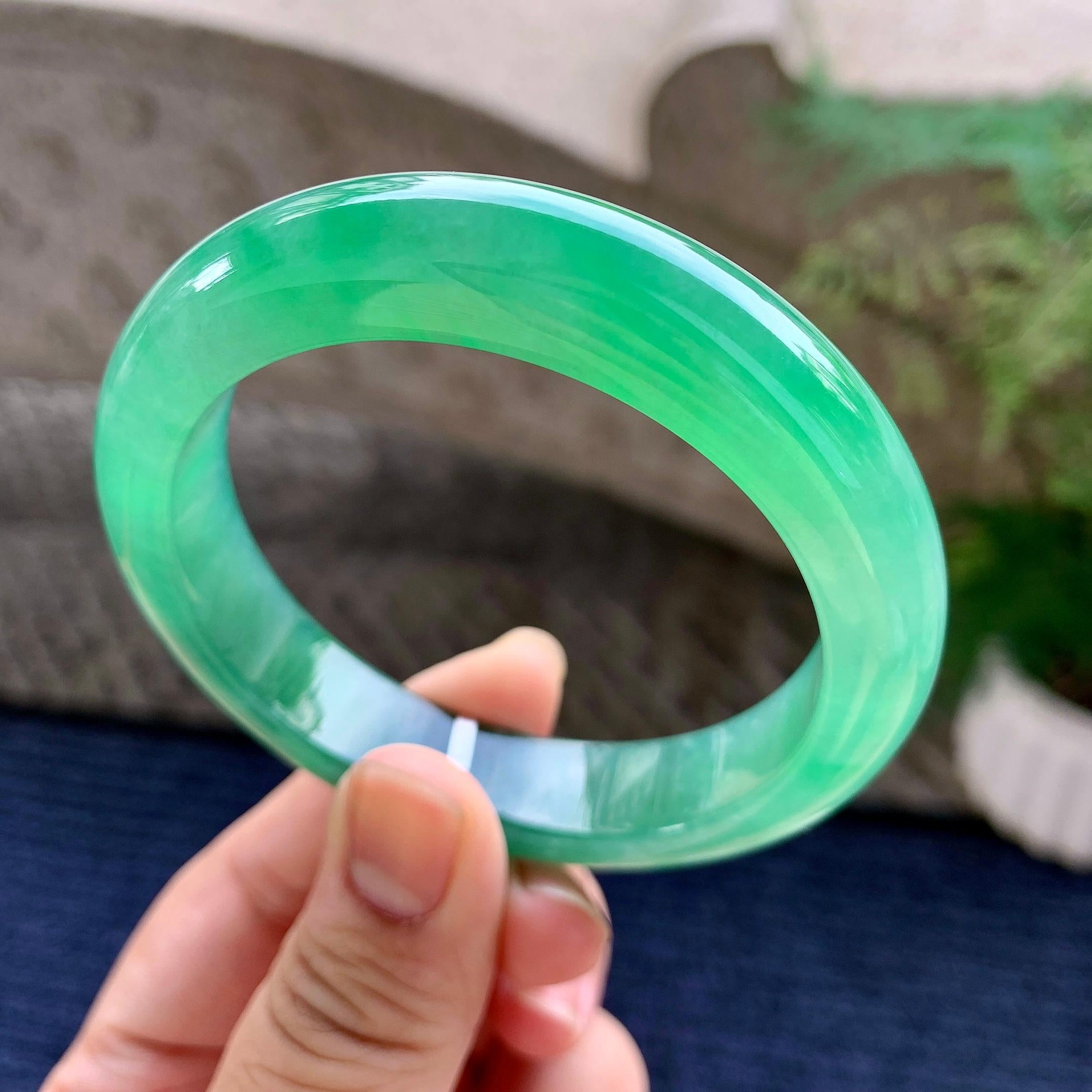 糯冰种晴水平安镯（55.6mm）（yc233891）