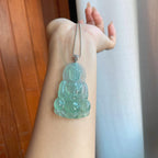 18k金扣冰种晴绿底翡翠观音（yc242749）