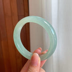 糯冰种晴底翡翠平安镯（55.3mm)（yc363406）