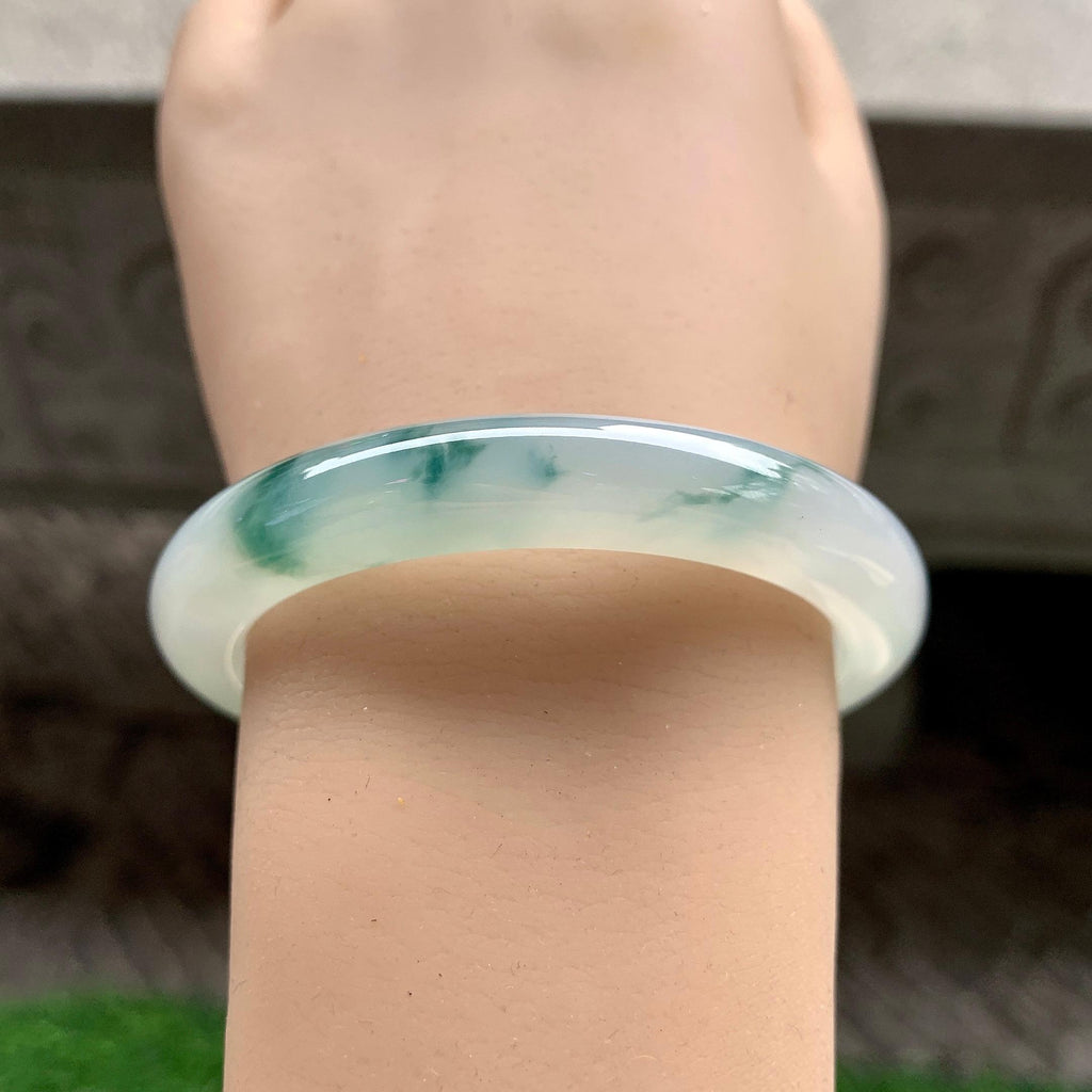 糯冰种飘花平安镯（52.8mm）（yc288713）