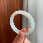 糯冰种晴底翡翠平安镯（56mm)（yc323757）