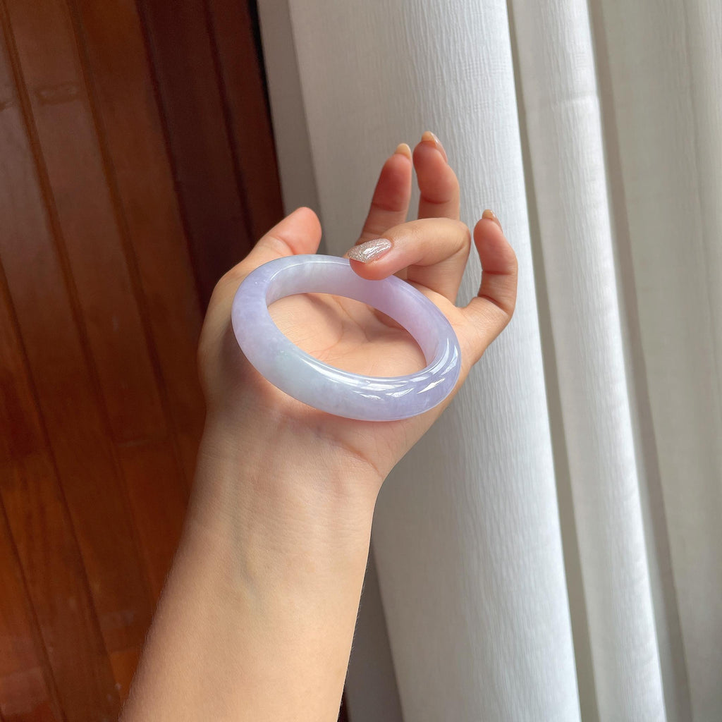 糯冰紫罗兰翡翠平安镯（54mm）（yc407485）