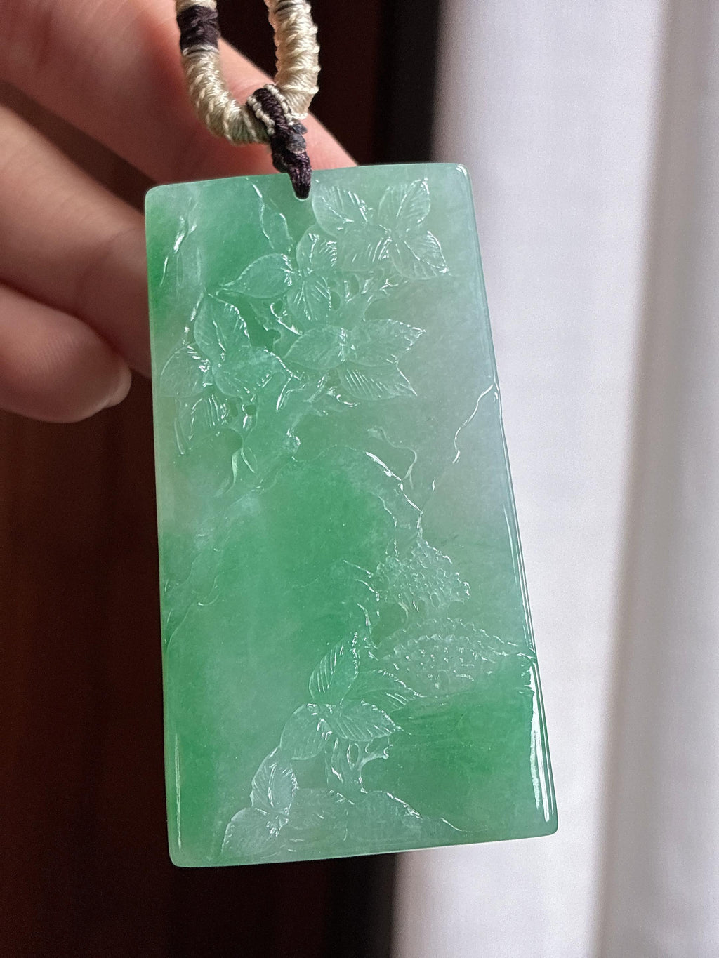 糯冰带色山水牌 天然缅甸A货翡翠（yc465132）
