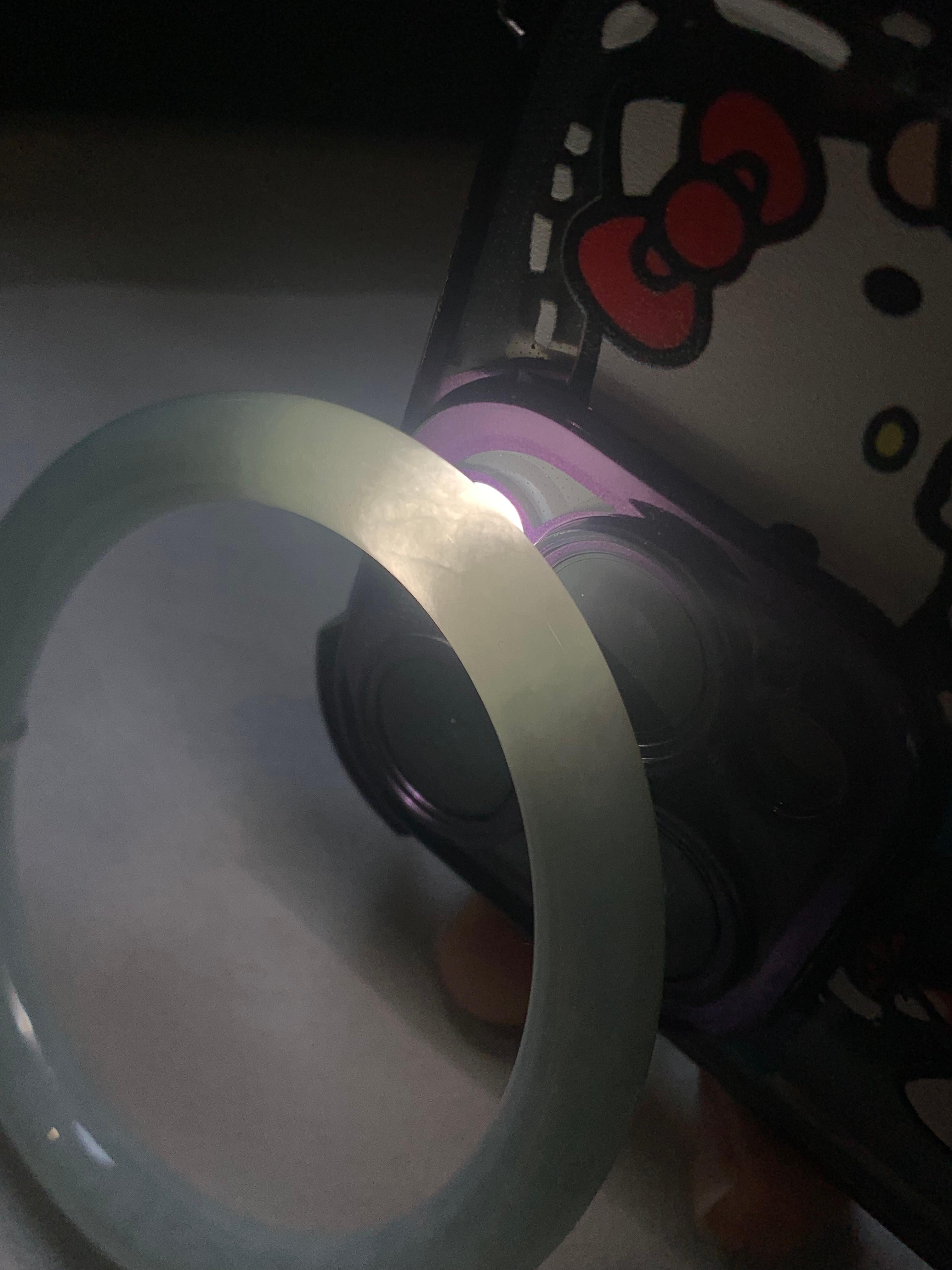 细糯种淡晴底圆条手镯（57mm）（yc276208）
