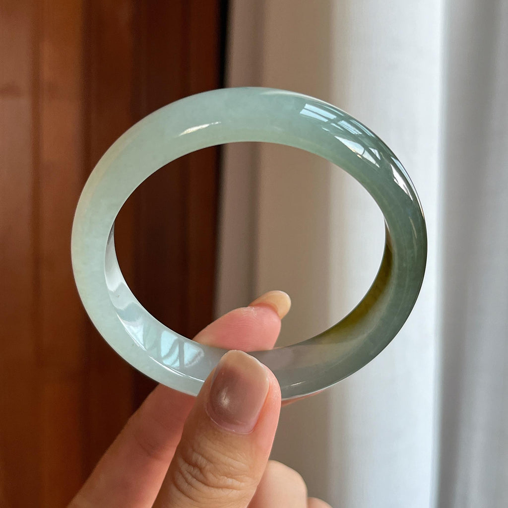 糯冰半山半水翡翠平安镯（58mm）（yc424959）