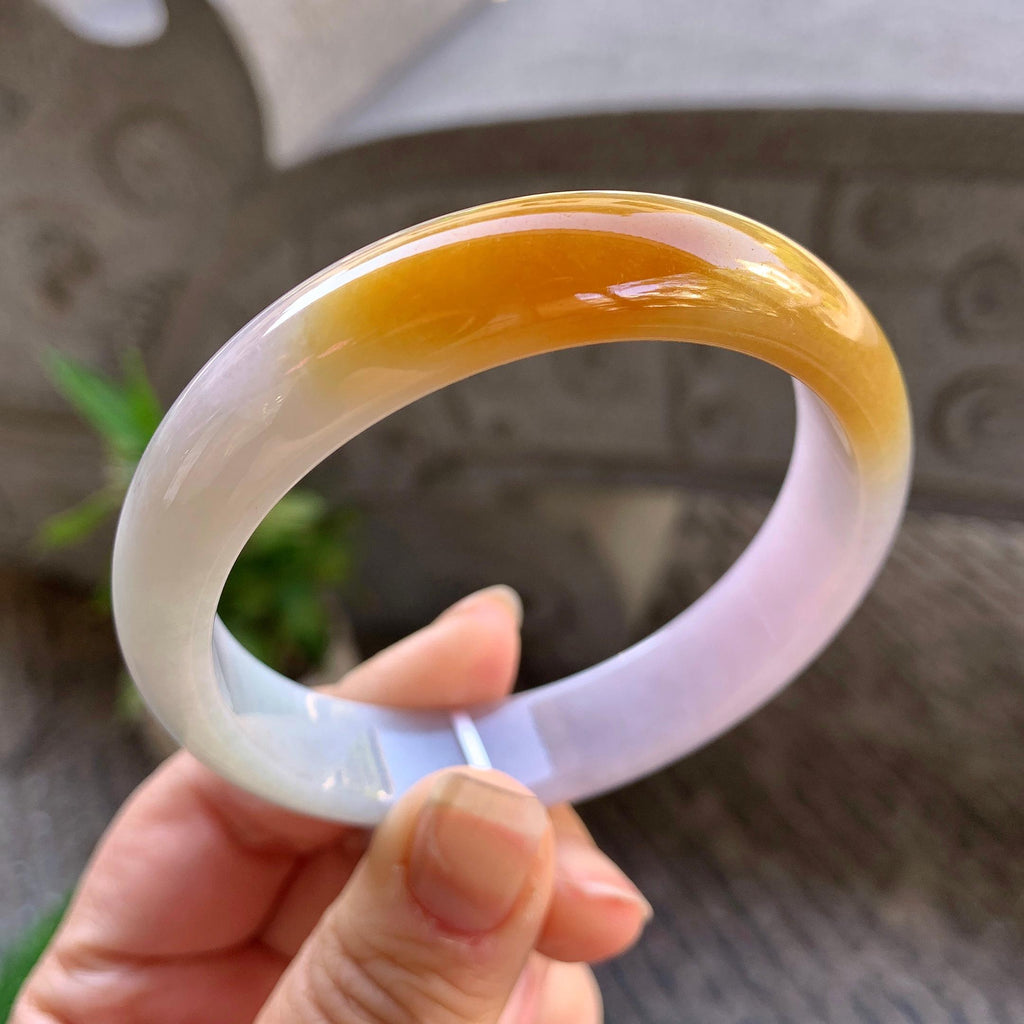 细糯种黄翡平安镯（57.7mm）（yc307302）