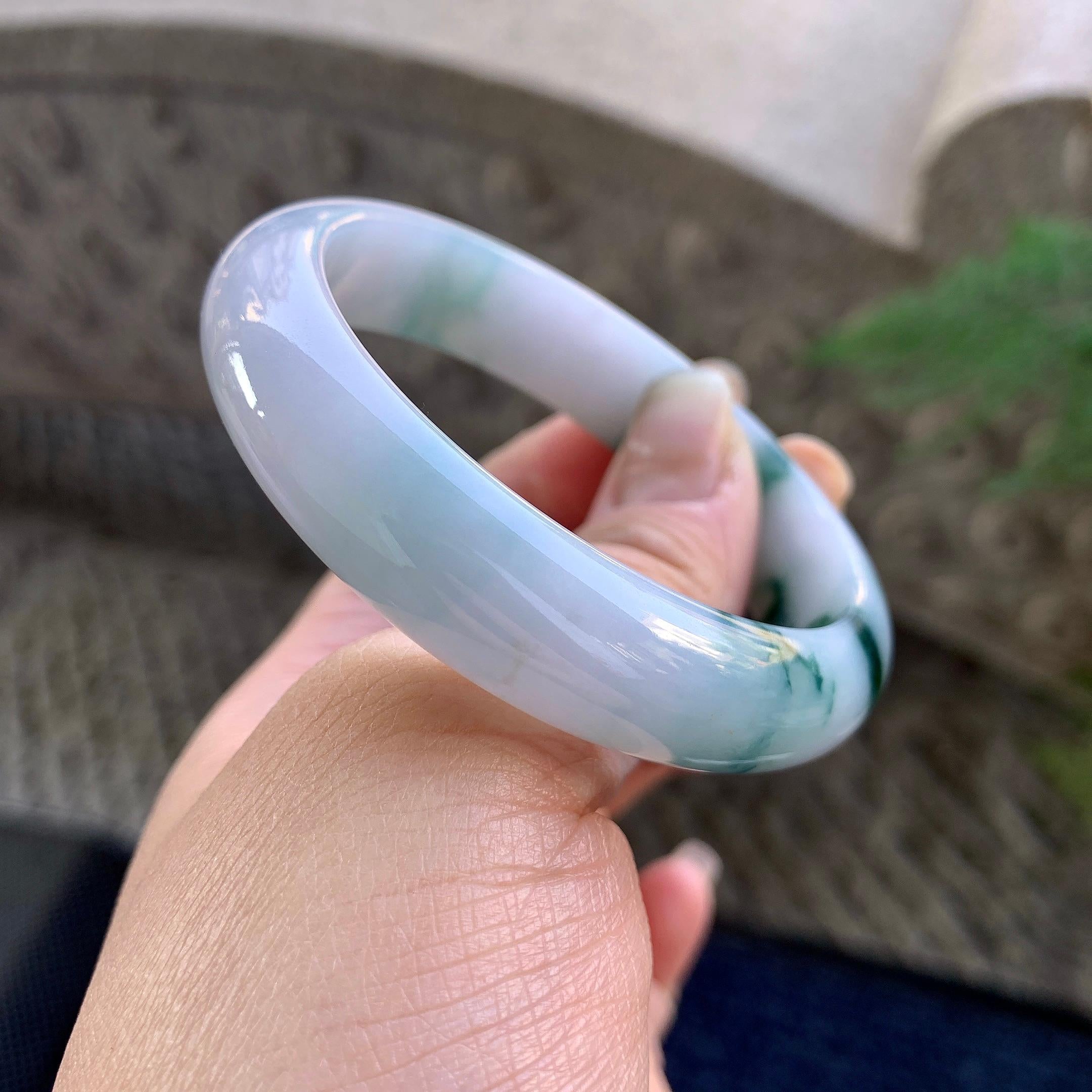 细糯种飘花平安镯（54mm）（yc305695）