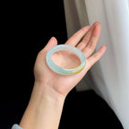 冰种黄翡翡翠平安镯（52mm）（yc316766）